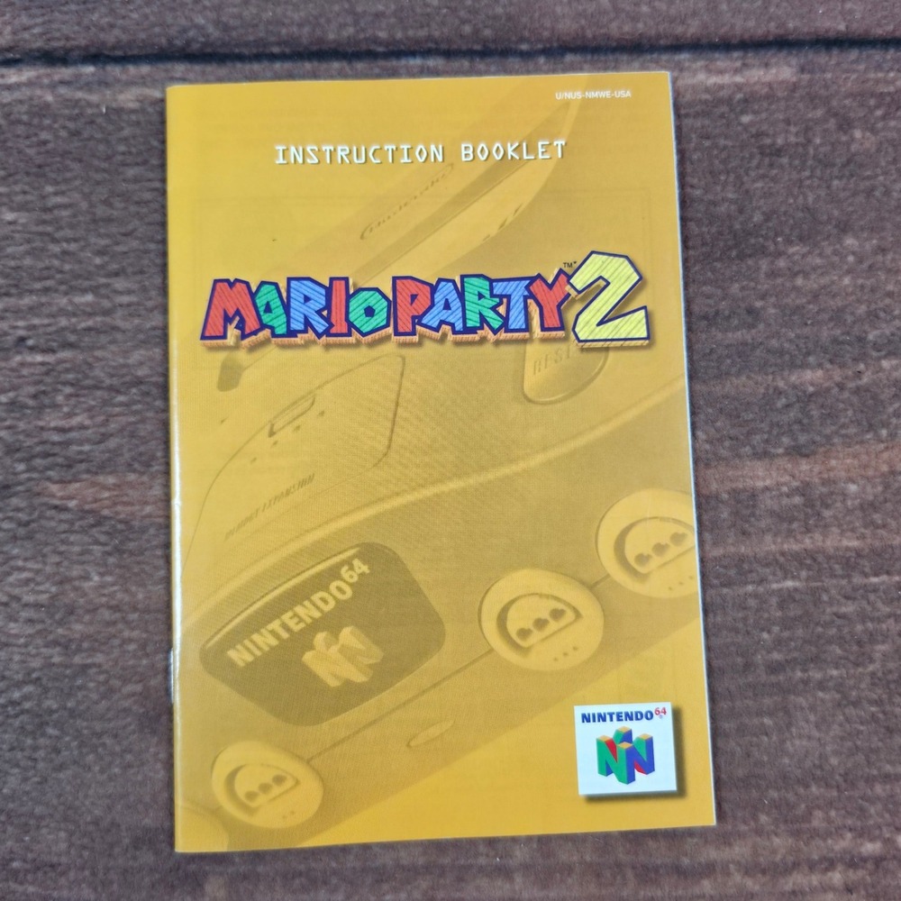 Nintendo Mario Party 2 Instruction Booklet N64 One Size Yellow Good Original